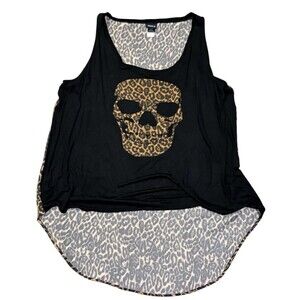Torrid Skull Tank Top Size 2 Womens Halloween Spooky Colorful Goth Active Shirt